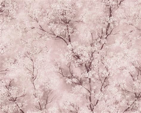 Brushstroke Full Cherry Blossom Tree Pink Wallpaper Living Walls