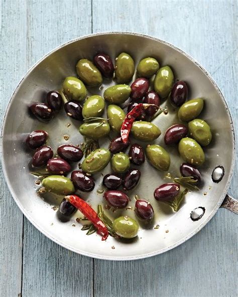 Warm Marinated Olives Recipe Olive Recipes Marinated Olives