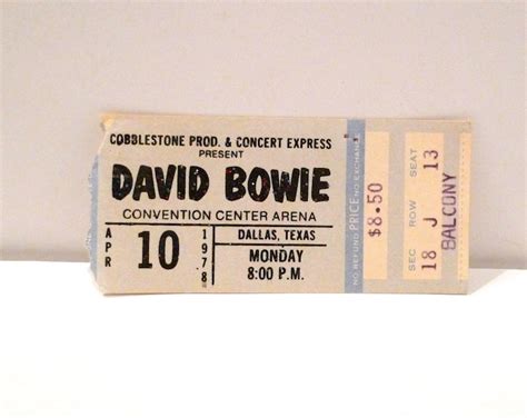 David Bowie Ticket April 10 1978 Vintage Rock Concert Ticket Etsy