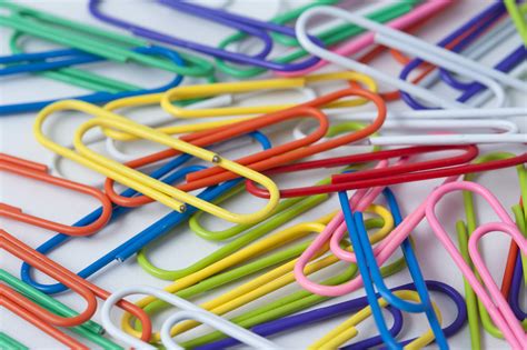Free Stock Photo 5407 Randomly Scattered Colourful Paperclips