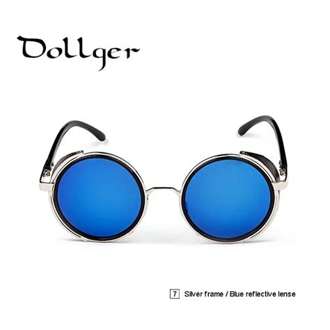 Dollger Vintage Round Steampunk Goggles Sunglasses For Women Men Brand Designer Steam Punk Round
