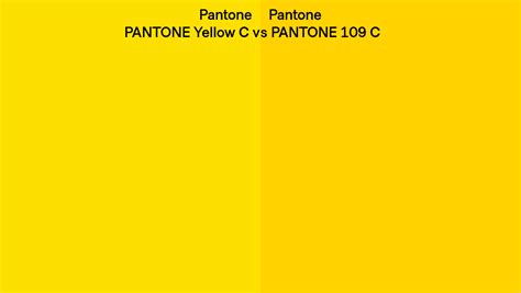 Pantone Yellow C Vs Pantone 109 C Side By Side Comparison