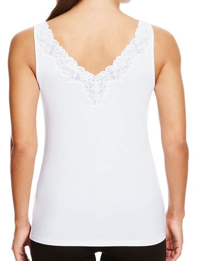 Marks And Spencer M 5 WHITE Modal Rich Soft Touch Lace Trim Vest