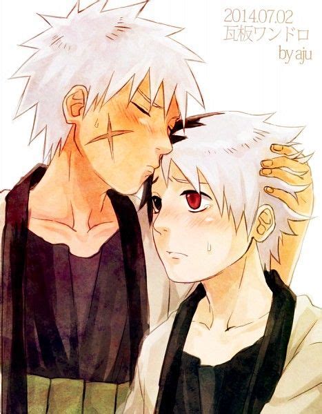 Two Anime Characters With White Hair And Red Eyes One Is Kissing The