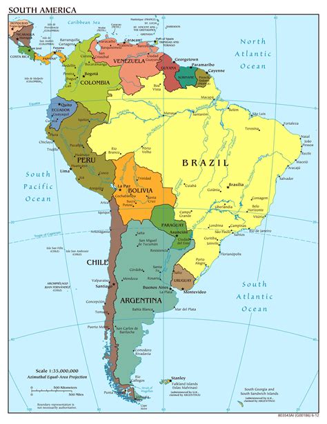 Все страны Южной Америки и их столицы — список по алфавиту