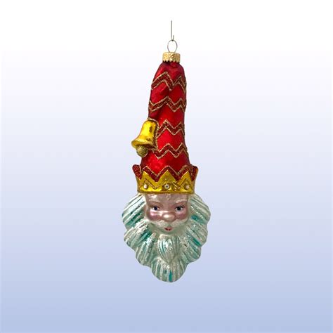 Santa Claus Elf Head Glass Christmas Tree Ornaments Traditional