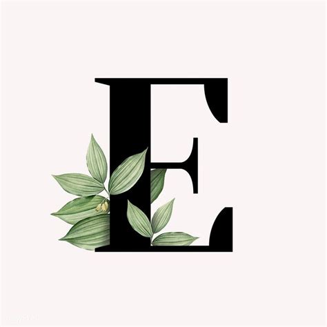 That means we will be drawing a, b, c, d and e. Download premium vector of Botanical capital letter E ...
