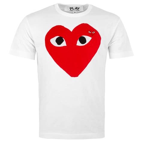 Comme Des Garçons Play T026 Red Heart Logo T Shirt Hervia