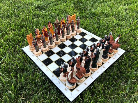 Trojan Vs Sparta Chess Set Chess Chess Set Chess Set Etsy