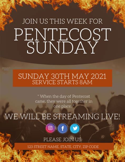 Pentecost Sunday Church Event Template Postermywall