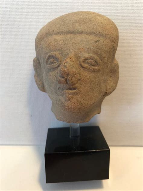 Pre Columbian Tumaco La Tolita Terracotta Head With Cranial Catawiki