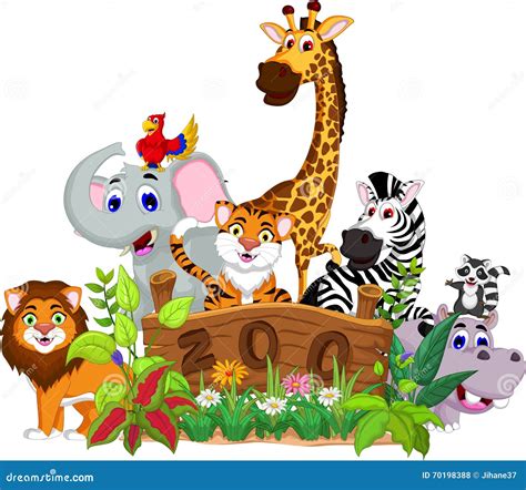 Cartoon Animal Coloring Page Illustration For The Children Stock