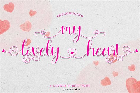Mylovely Heart Script Font Juncreative