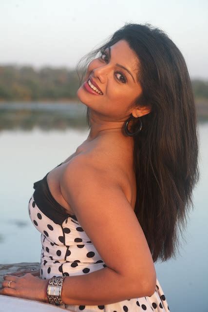 Beauty Galore Hd Actress Swati Verma Hot Stills In Polka Dot Frock In The Lake Side