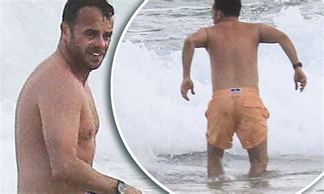 Shirtless Ant Mcpartlin Frolics In Ocean In Australia Daily Mail Online