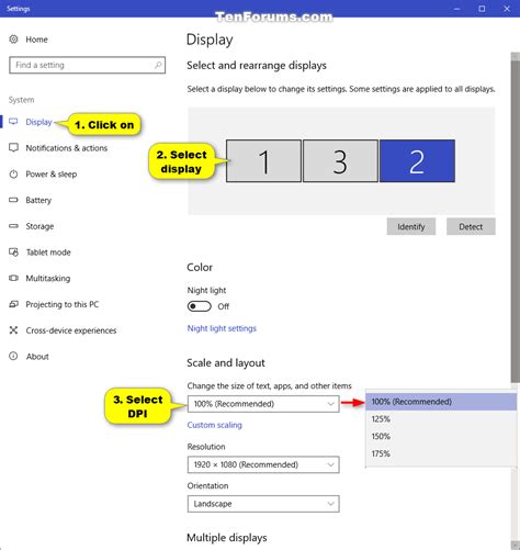Change Dpi Scaling Level For Displays In Windows 10 Tutorials
