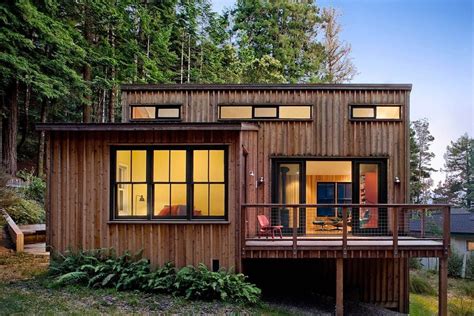 840 Sq Ft Modern And Rustic Small Cabin In The Redwoods Log Cabin