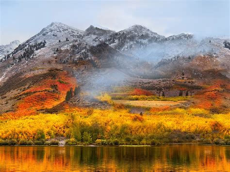 Wallpaper Lake Mountains Forest Autumn Fog 1920x1440 Hd Picture Image