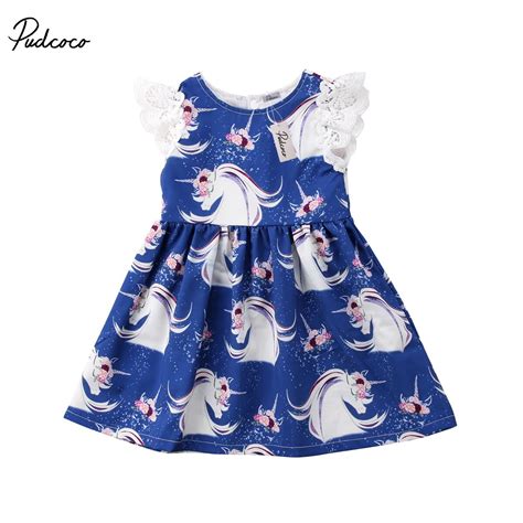 Toddler Kid Baby Girl Unicorn Floral Party Pageant Dress Summer New