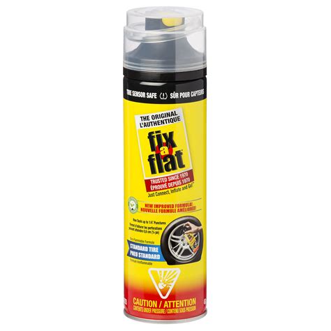 Use a wrench to loosen the lug nuts, but don't remove them another strategy is to inflate the tire and spray it with soapy water. Fix-a-Flat Emergency Aerosol Tire Inflator | Walmart Canada