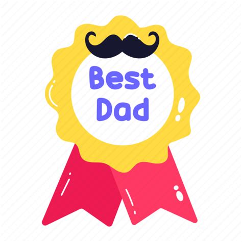 Dad Reward Dad Prize Best Dad Ribbon Badge Dad Award Icon