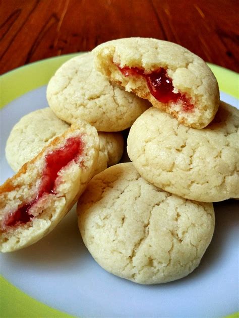 Eggless Strawberry Jam Filled Cookies Tempting Treat