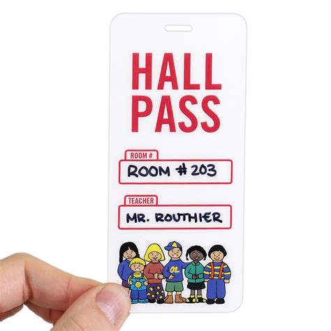 School Hall Pass Tag With Writable Teacher Name Room Number Sku Bd 0673