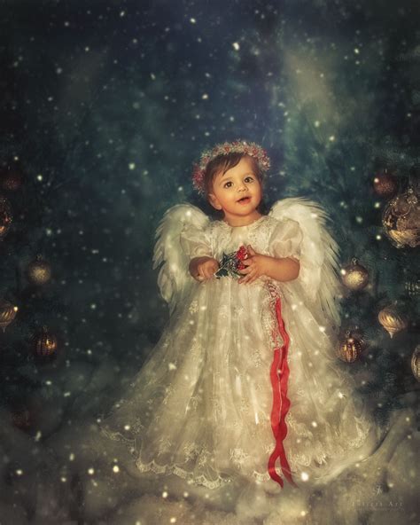 Christmas Angel Vintage Christmas Snow Angel Art Juliettphotography