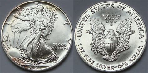 1990 Silver Eagle Value Sae Bullion Coin Price Guide Coin Helpu