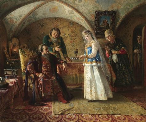 Scene Of A Russian Boyar Life In The 17th Century Painting Konstantin