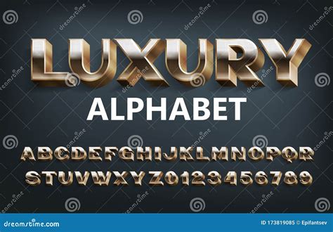 Luxury Alphabet Font Ornate Golden Letters And Numbers With Diamond