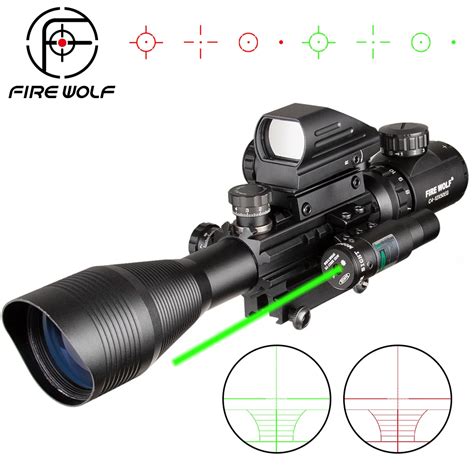 4 12x50 Eg Hunting Airsofts Riflescope Tactical Air Gun Red Green Dot