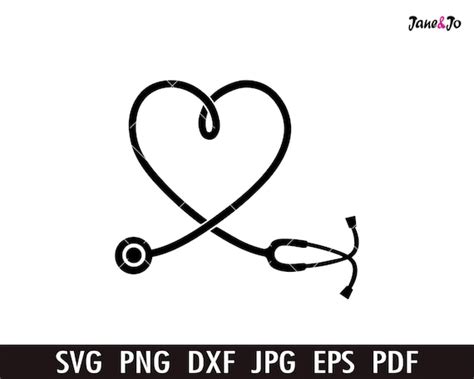 Doctor Svg Nurse Vector Stethoscope Heartbeat Essential Svg Heart