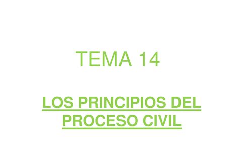 Tema 14 Principios Del Proceso Civil Tema 14 Los Principios Del