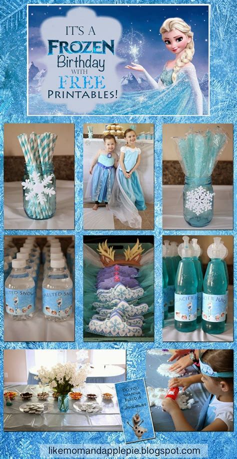 Like Mom And Apple Pie Frozen Birthday Party And Free Printables Elsa