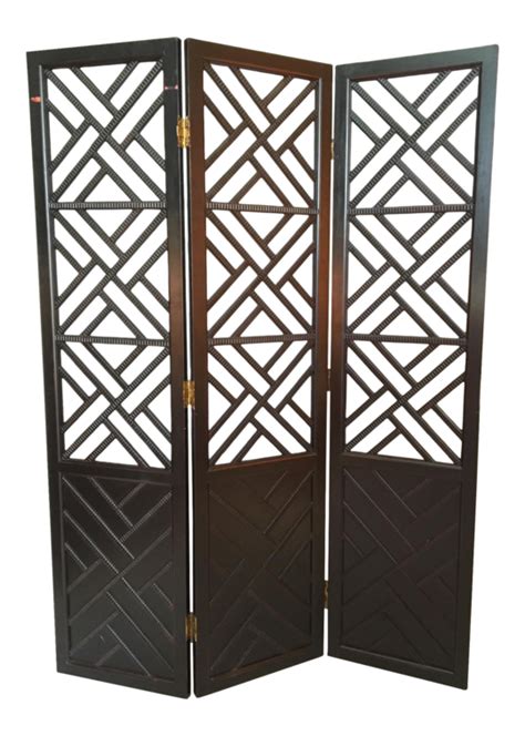 Three Panel Chinese Chippendale Room Divider Screen | Divider screen, Room divider screen ...