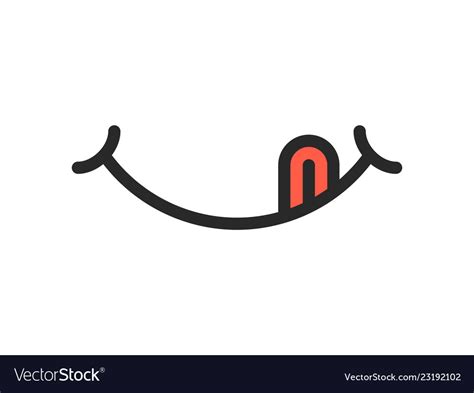 Yummy Smile Cartoon Emoticon With Tongue Lick Vector Image