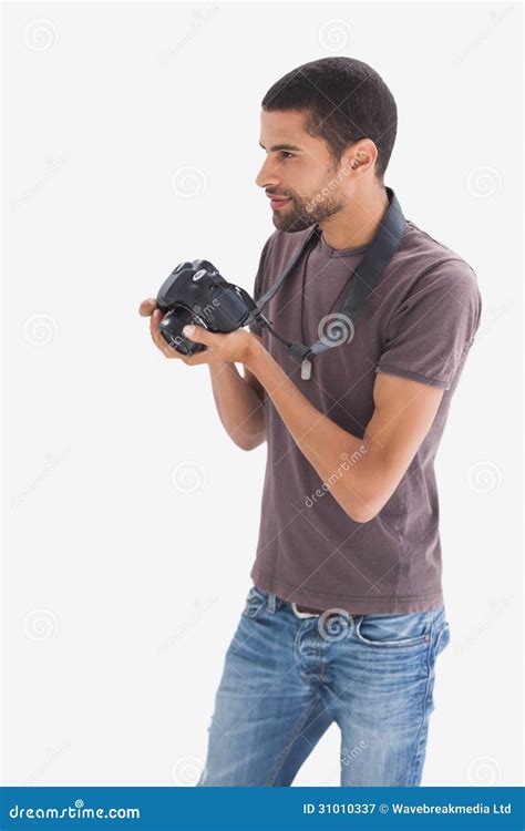 Photographer At Work Stock Image Image Of Cheerful Necklace 31010337