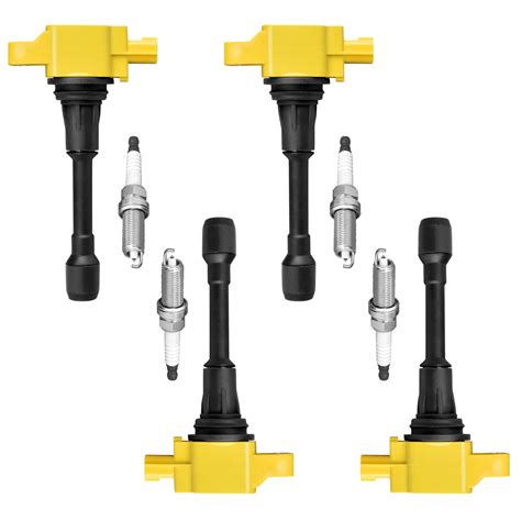 4 Heavy Duty Ignition Coils And 4 Iridium Spark Plugs Compatible With