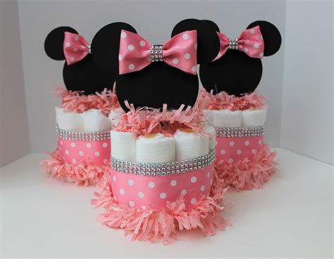 Minnie Mouse Diaper Cake Minnie Mouse Baby Shower Minnie Etsy Minnie Baby Shower Mini Mouse