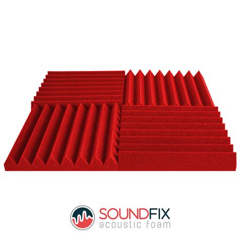 Red Acoustic Foam Panels - Red Coloured Acoustic Foam Tiles