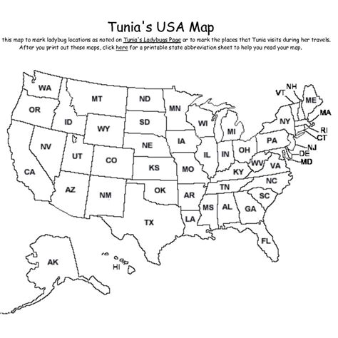 USA Map With States And Abbreviations
