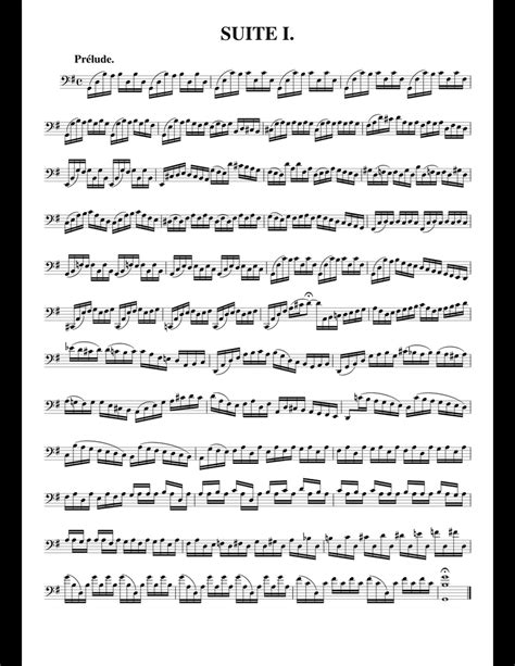 Js Bach Suite No 1 For Cello Solo Bwv 1007 Sheet Music For Cello