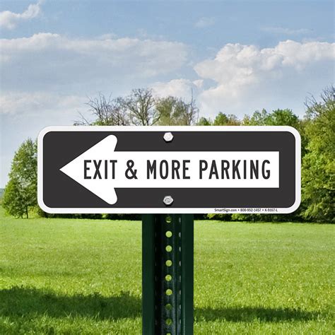 Exit And More Parking Sign With Left Arrow Symbol Sku K 9167 L