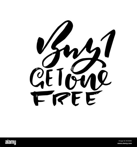 Buy One Get One Free Handdrawn Brush Lettering Modern Typography