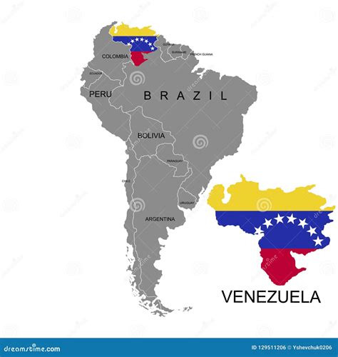 Territorio De Venezuela En El Continente De Suramérica Fondo Blanco