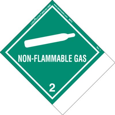 Non Flammable Gas Label Blank Paper Standard Tab Labelmaster