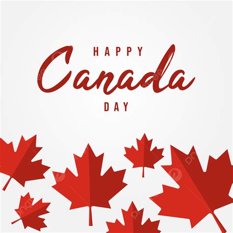 Simple Happy Canada Day Design With Red Maple Leaf Ornament In White Background Canada Day