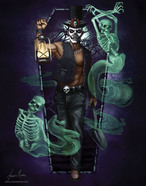 Witch Doctor Jaison Rivera Voodoo Art Black Folk Art Baron Samedi