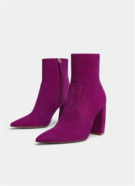 pin by jodie johnson on shoes accessories purple ankle boots purple boots trending shoes